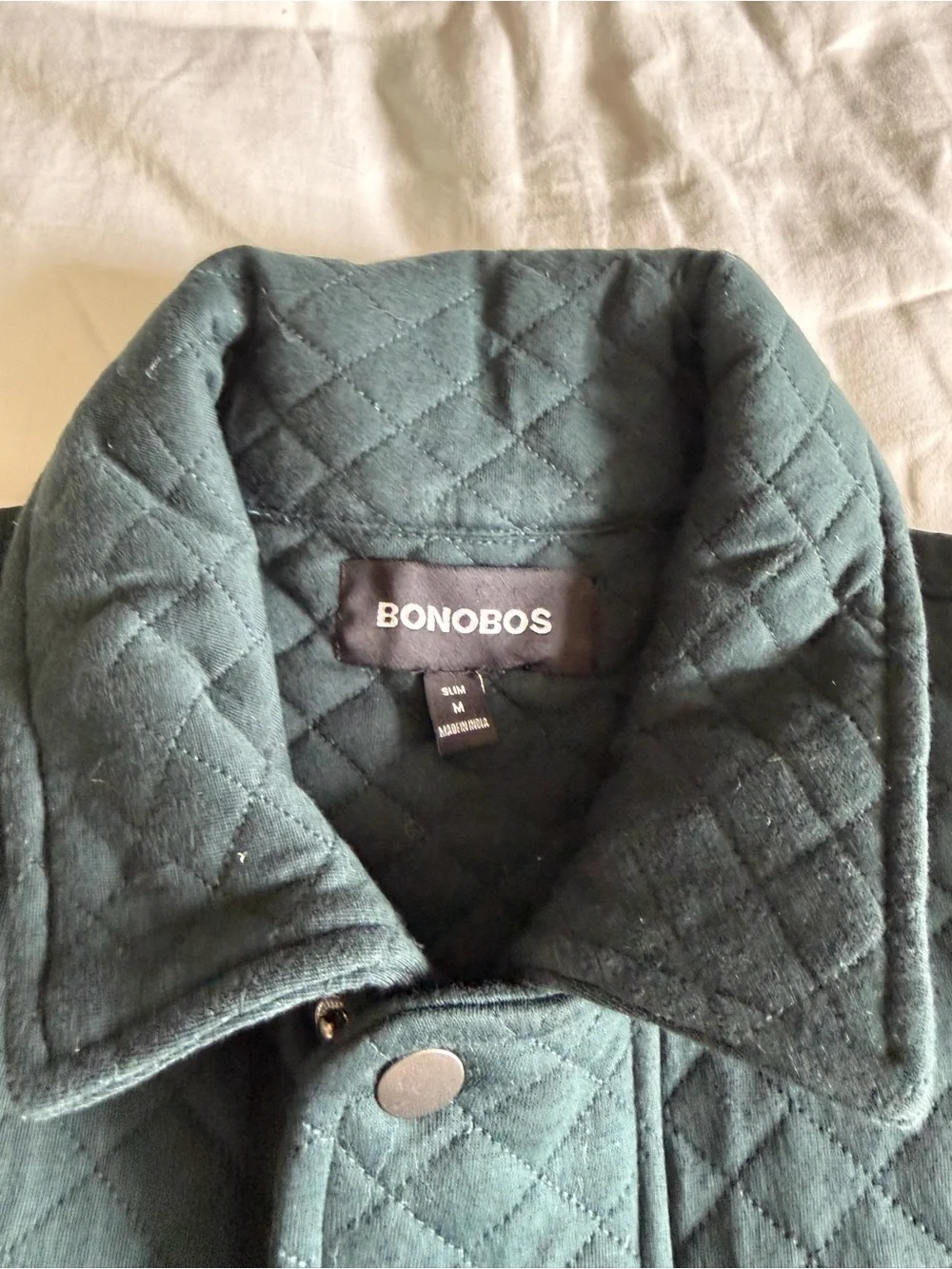 Bonobos Quilted Dark Green Military Field Jacket